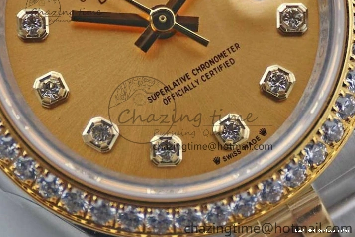 Good Copy Rolex Watches Diamonds Best Jubilee on Diamond Gold Durable Lady 1:1 TWF Bezel Markers NH DateJust SS Dial Edition 28 Bracelet 2133 YG 0102